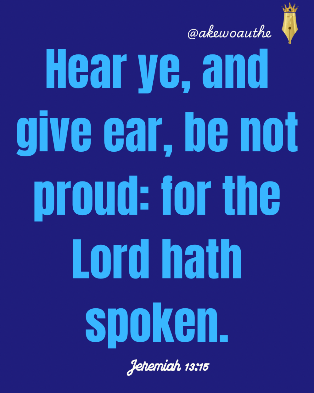 Disobedience is Due to Pride